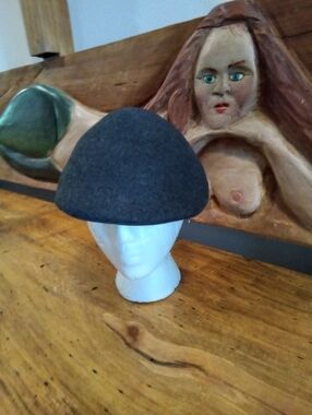 Vintage Country Gentleman Cuffley Charcoal 100% Wool Flat Cap Sz L